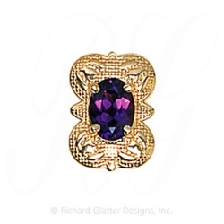 GS494 AMY - 14 Karat Gold Amethyst Slide 